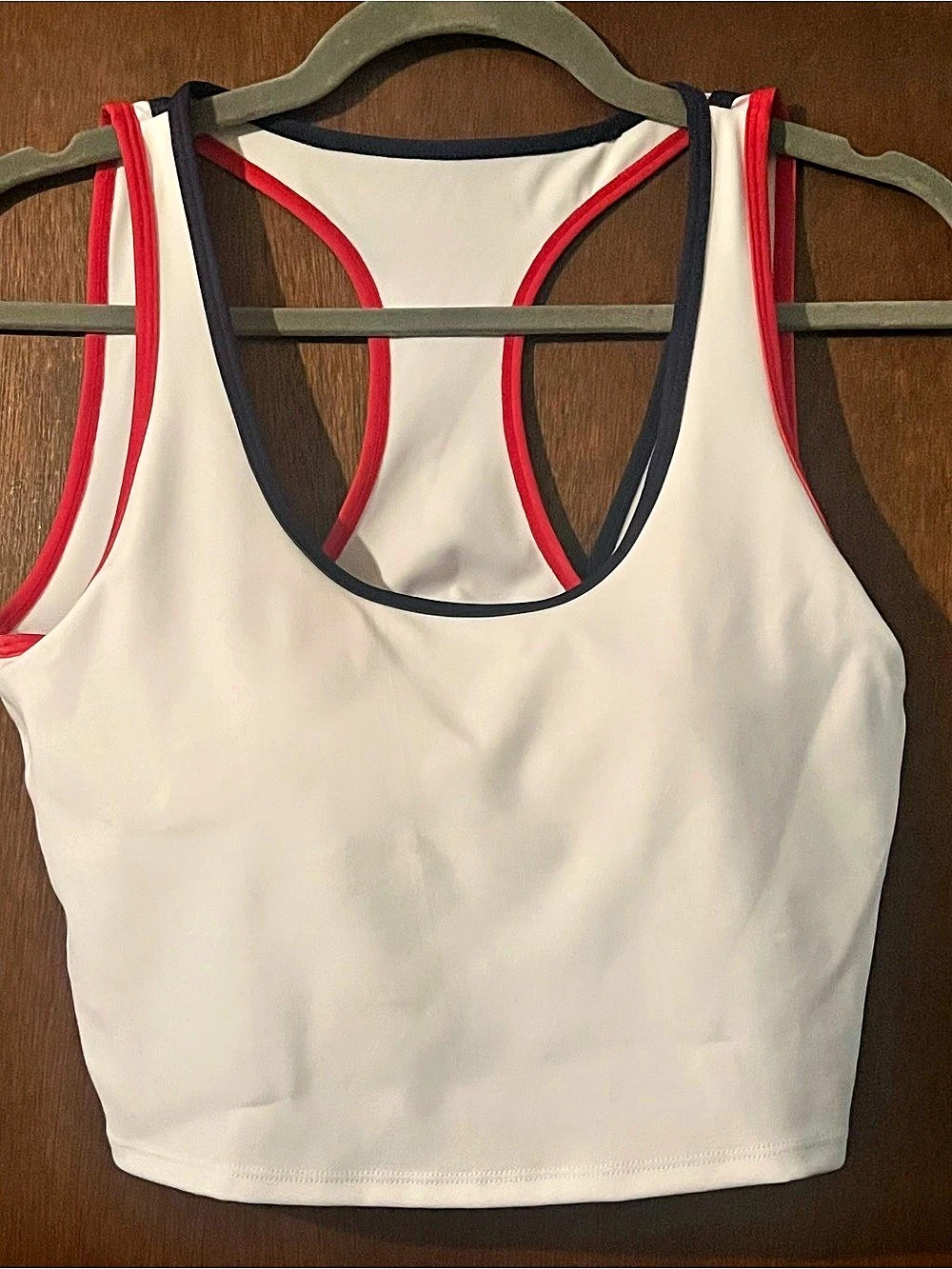 Beach Riot Double-Strap Yoga Tank Top White & Red